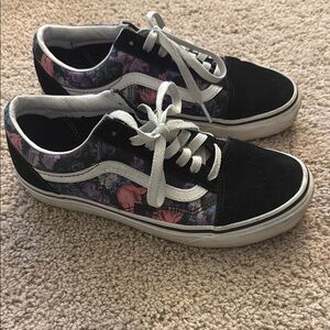 Vans Black and Pink Sneakers with Iconic Side Stripe